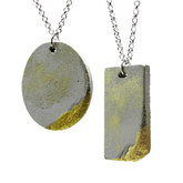 Handmade Minimalist Style Concrete Gold Smudged Pendant Necklace, Necklaces, $ 35.00, A Moment Of Now™